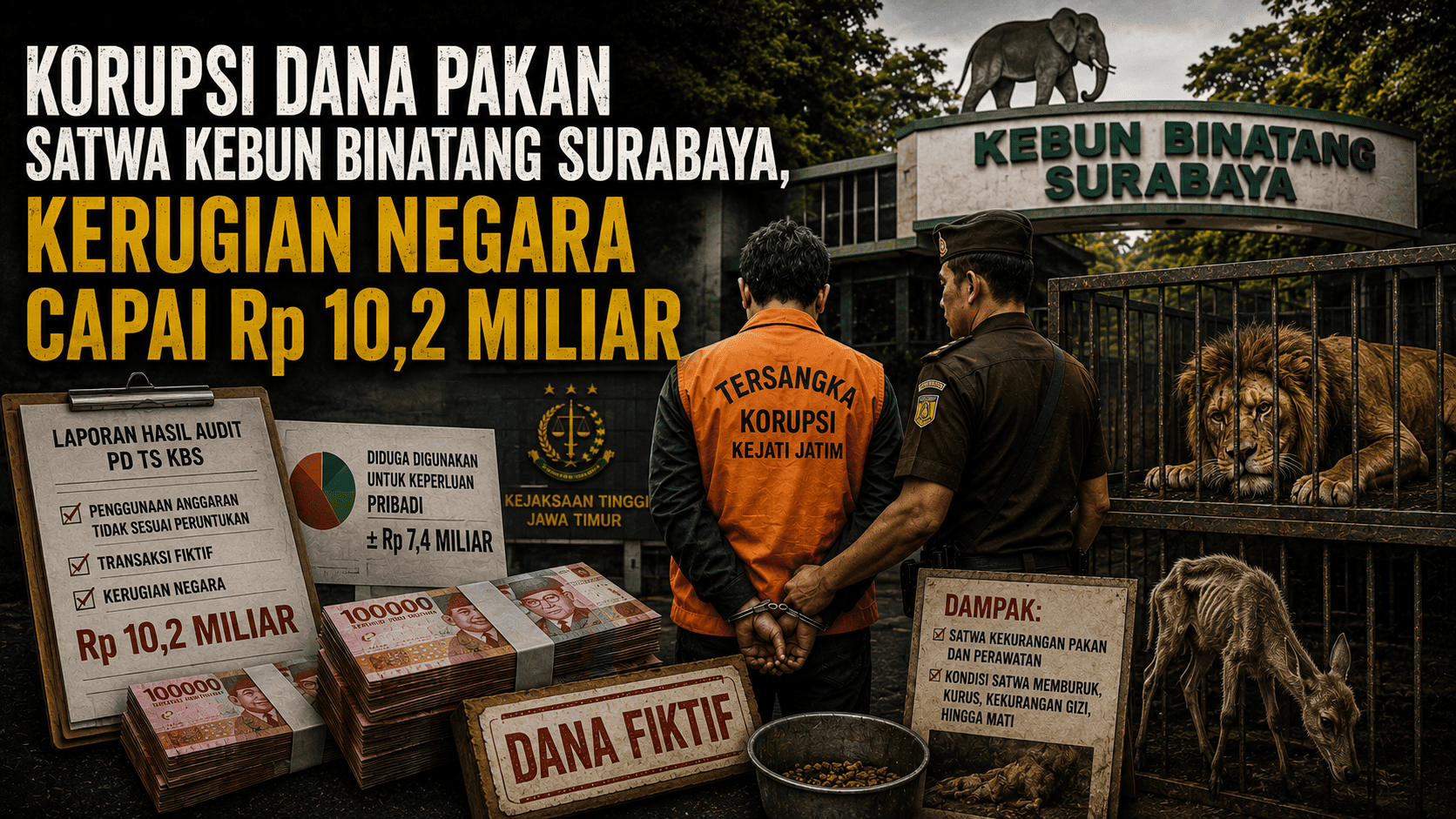 Korupsi Dana Pakan Satwa Kebun Binatang Surabaya, Kerugian Negara Capai Rp 10,2 Miliar